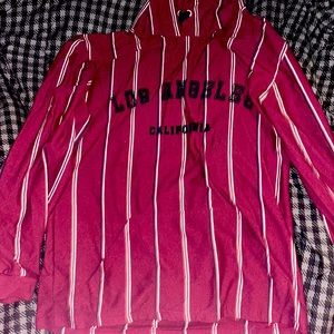 Los Angeles California Red and White Hoodie